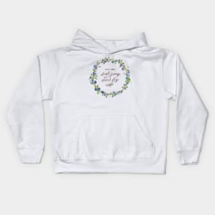 Blue berry and leaves watercolour wreath - Those who don't jump will never fly Kids Hoodie
